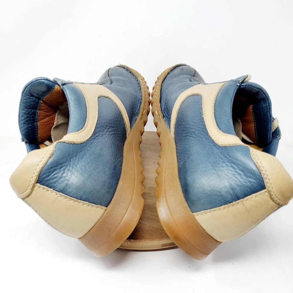 Born Shoes Mens 11 Euro Retro Bowling Distressed Blue Leather Pelotas Sneaker